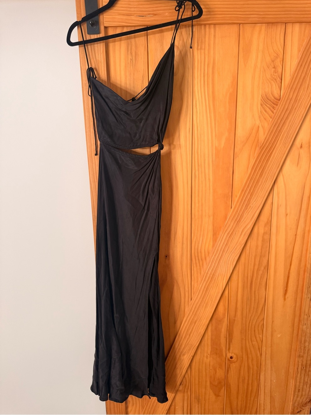 For Love & Lemons Black Backless Cutout Slip Dress